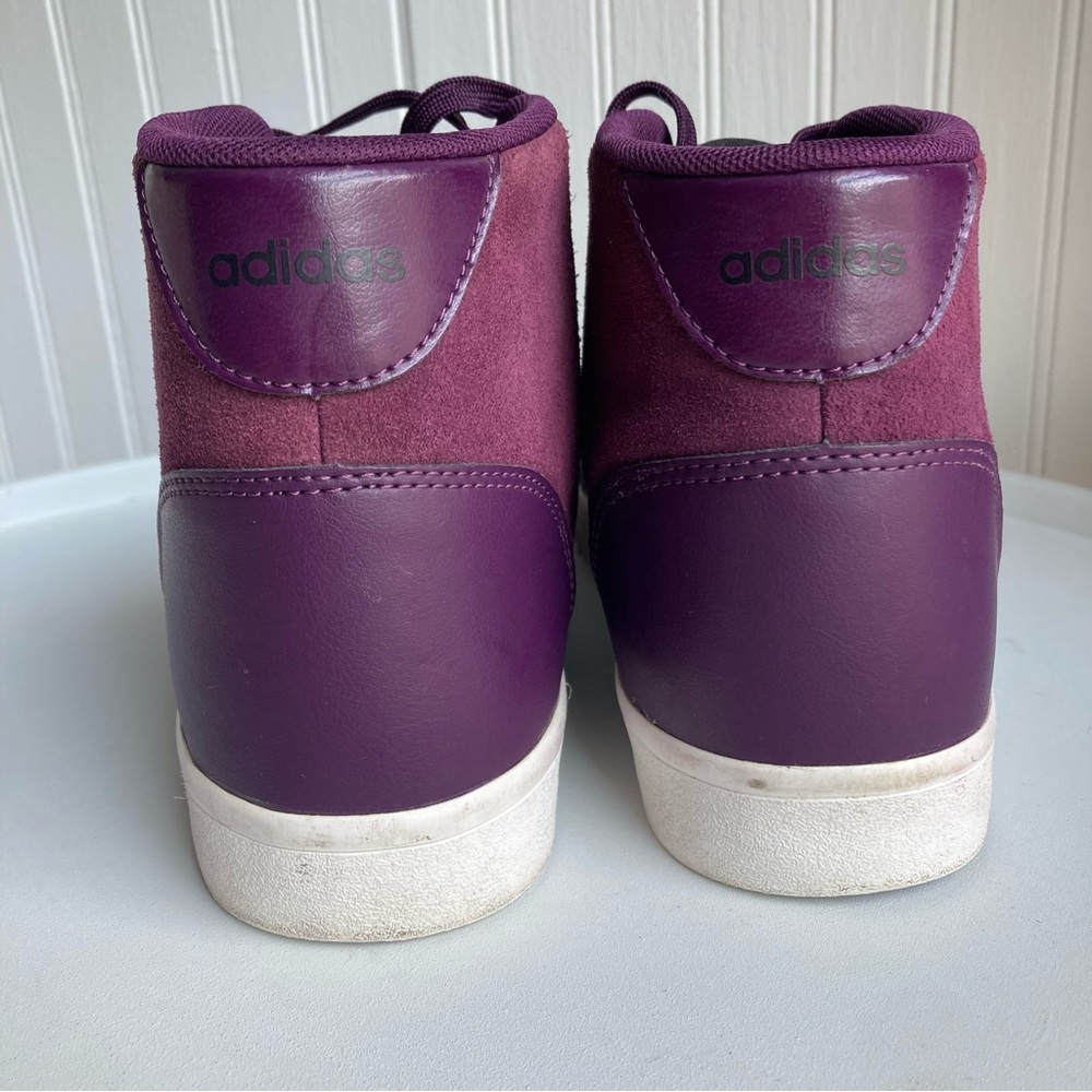 Adidas Neo Cloudfoam Deep Purple High Top Sneaker Womens 8 Shoe - Picture 10 of 15